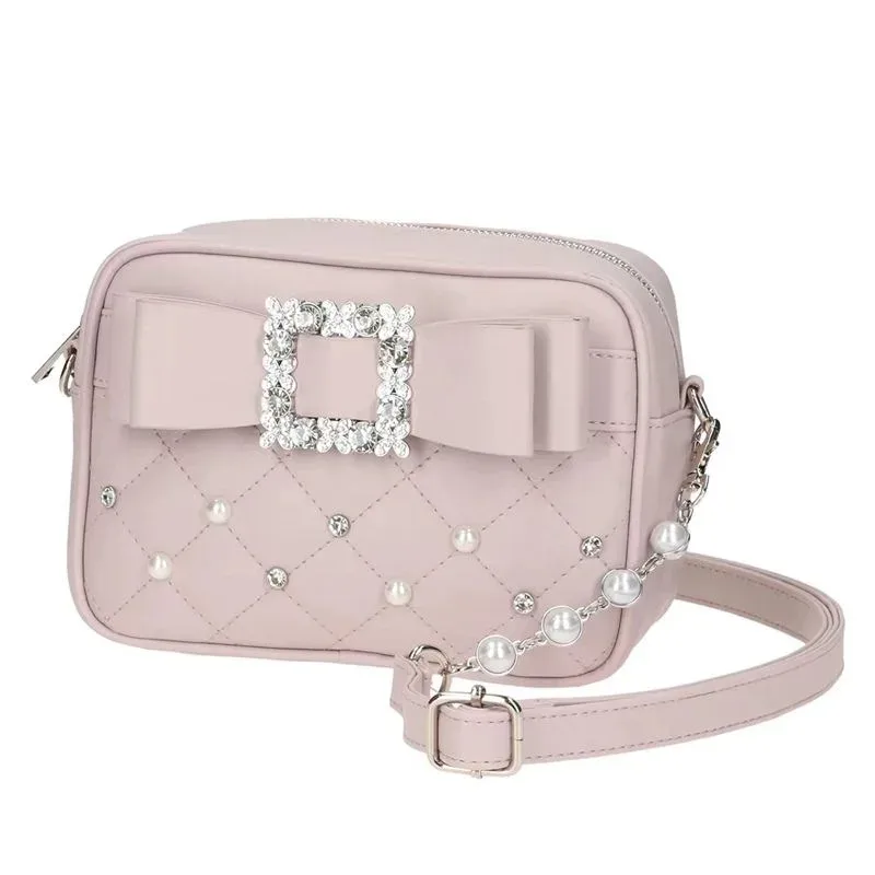 Pink Pearl Knot Square Bag